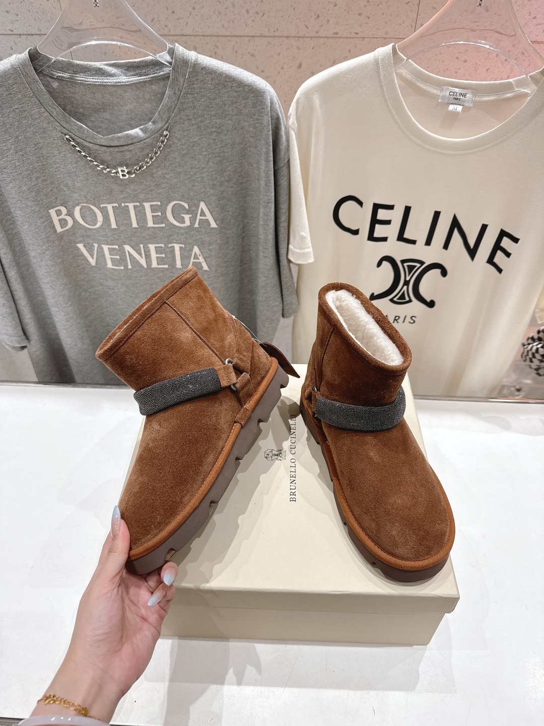 高版本出厂
  Brunello Cucinelli 新款BC秋冬保暖羊毛靴子短靴系列，市场高版本
BC