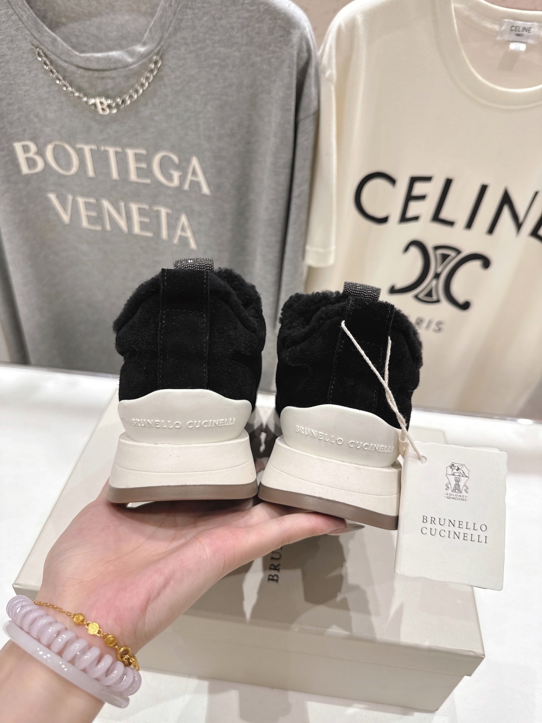 高版本出厂 毛里 Brunello Cucinelli 新款BC秋冬羊毛里厚底休闲运动鞋,市场高版本BC