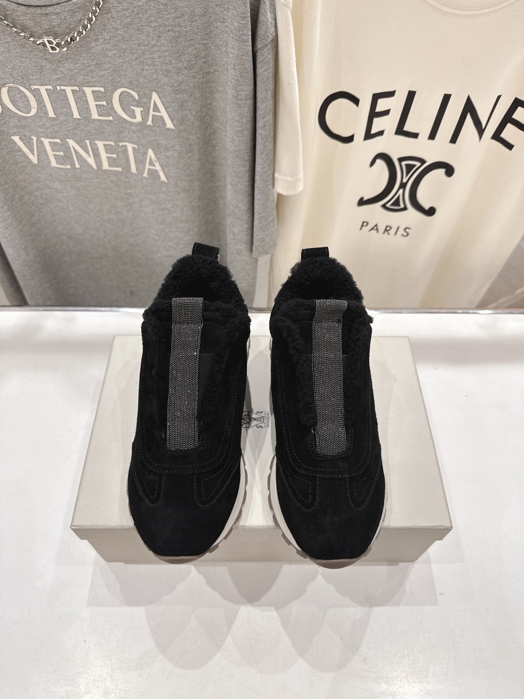 高版本出厂 毛里 Brunello Cucinelli 新款BC秋冬羊毛里厚底休闲运动鞋,市场高版本BC