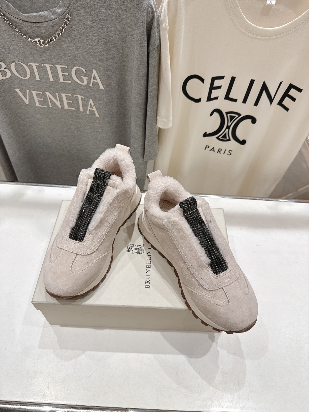 高版本出厂 毛里 Brunello Cucinelli 新款BC秋冬羊毛里厚底休闲运动鞋，市场高版本BC