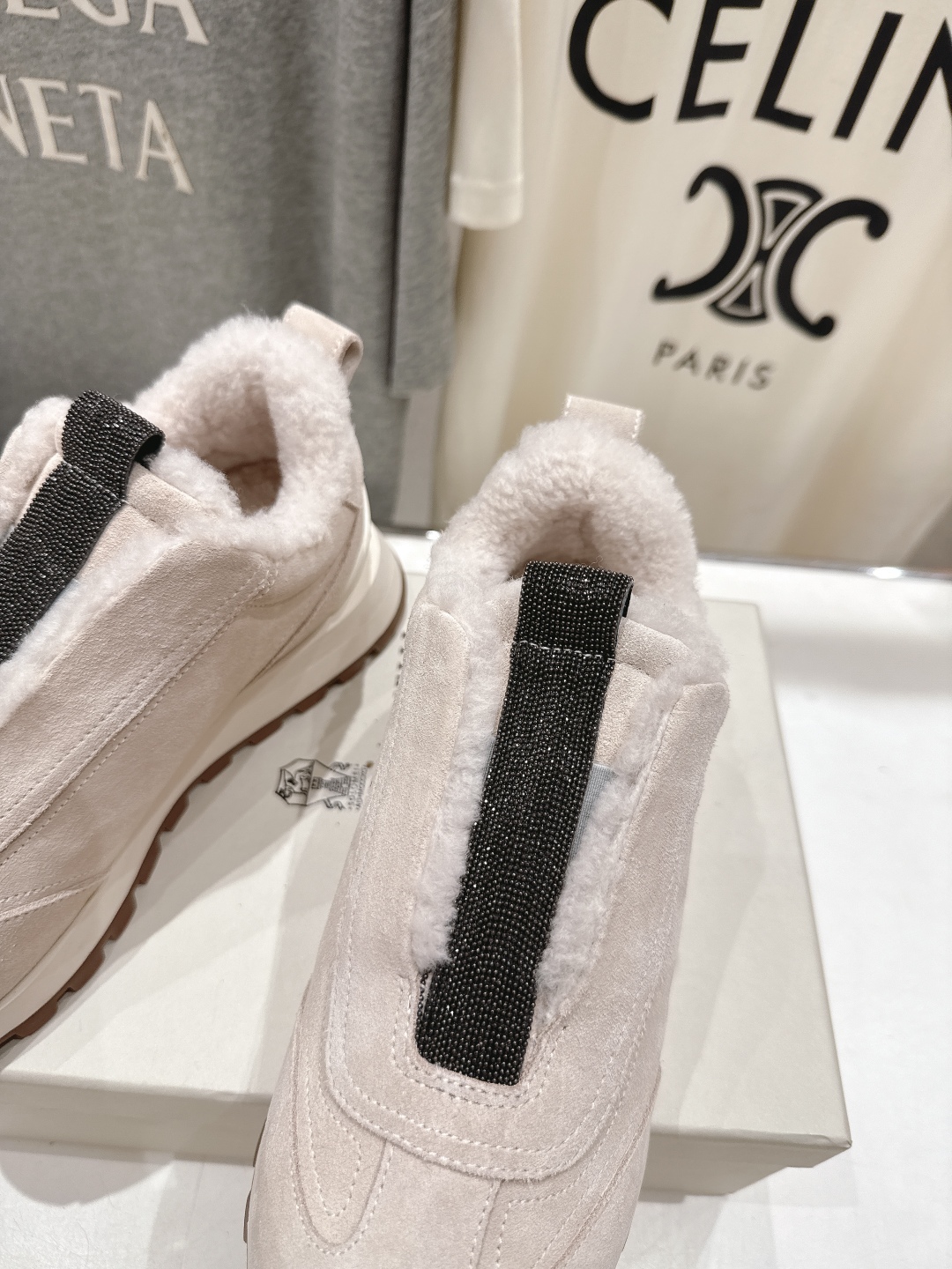 高版本出厂 毛里 Brunello Cucinelli 新款BC秋冬羊毛里厚底休闲运动鞋，市场高版本BC