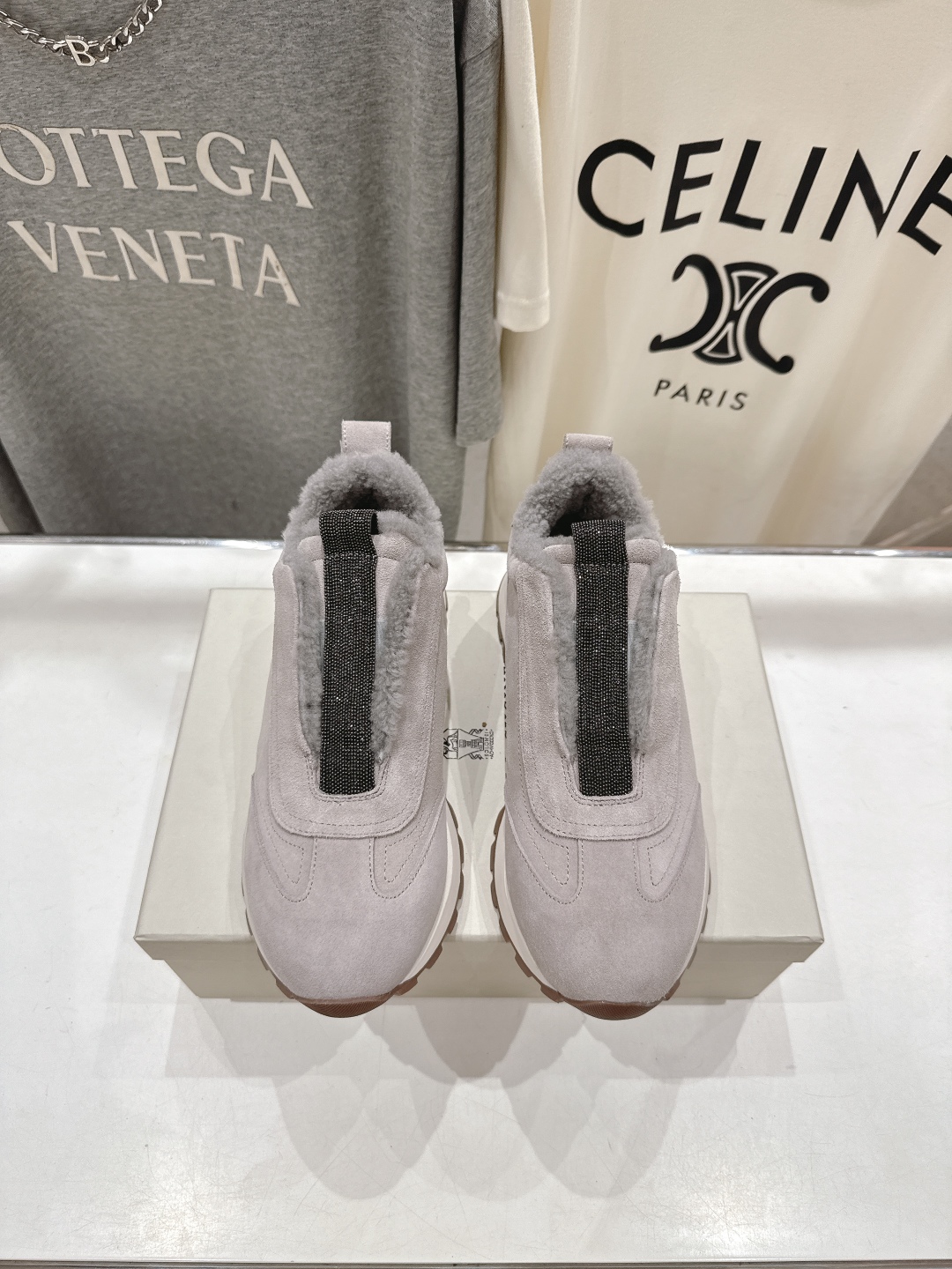高版本出厂 毛里 Brunello Cucinelli 新款BC秋冬羊毛里厚底休闲运动鞋，市场高版本BC