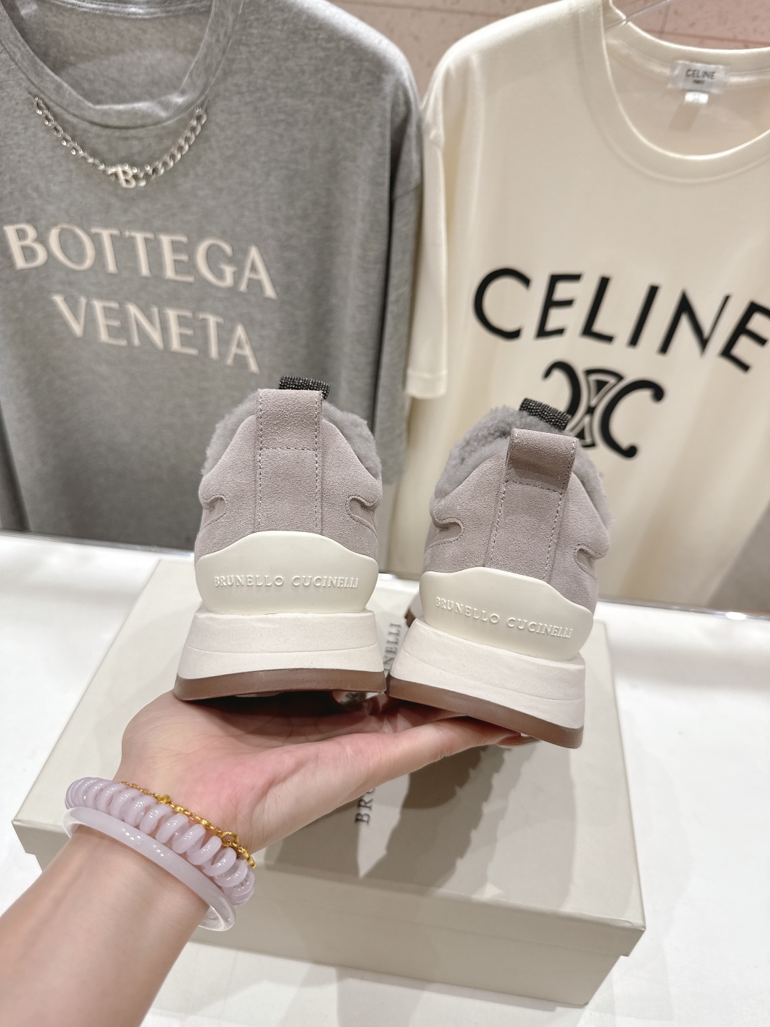 高版本出厂 毛里 Brunello Cucinelli 新款BC秋冬羊毛里厚底休闲运动鞋，市场高版本BC