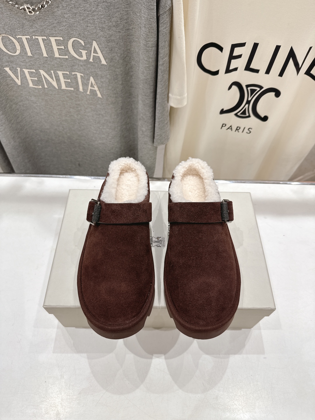高版本出厂 Brunello Cucinelli 新款BC秋冬半包毛毛拖鞋，市场高版本BC是意大利知名品