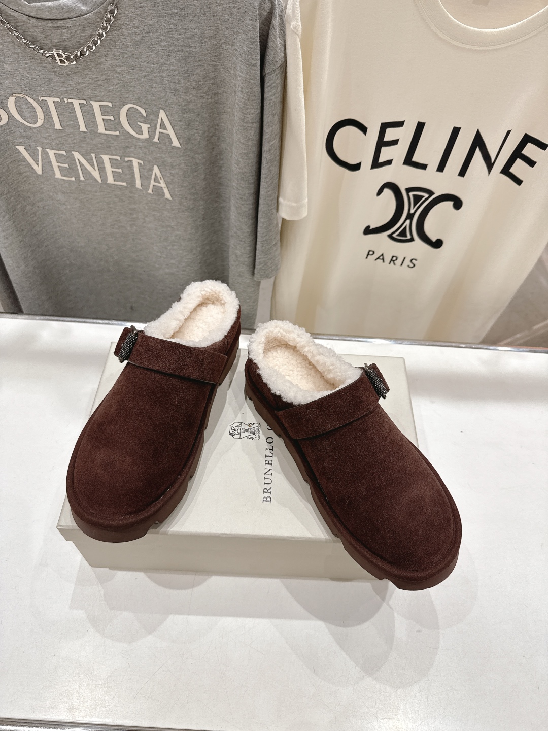 高版本出厂 Brunello Cucinelli 新款BC秋冬半包毛毛拖鞋，市场高版本BC是意大利知名品