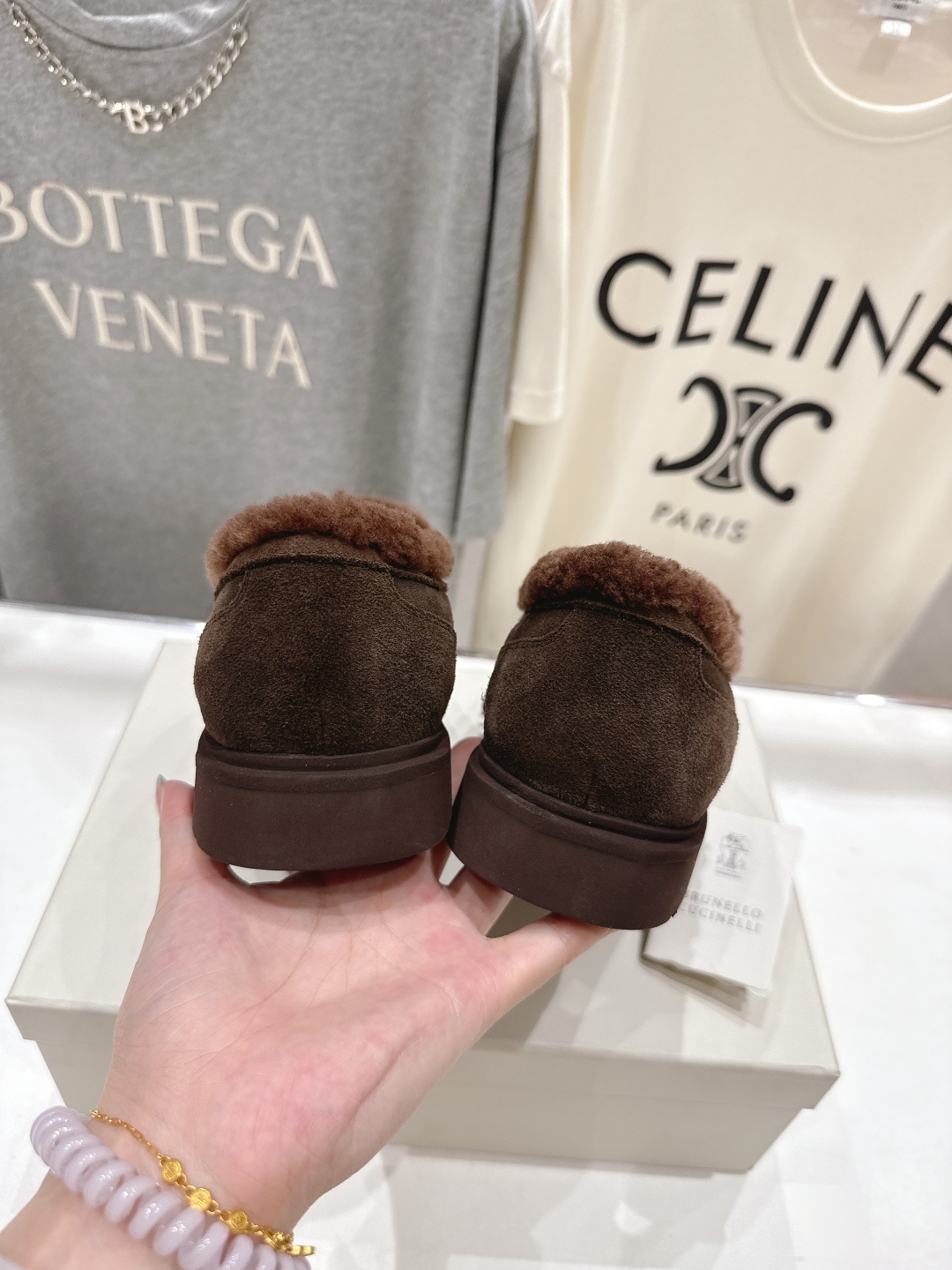 高版本出厂 毛里 Brunello Cucinelli 新款BC秋冬新款羊毛里一脚蹬乐福鞋休闲鞋,市场高