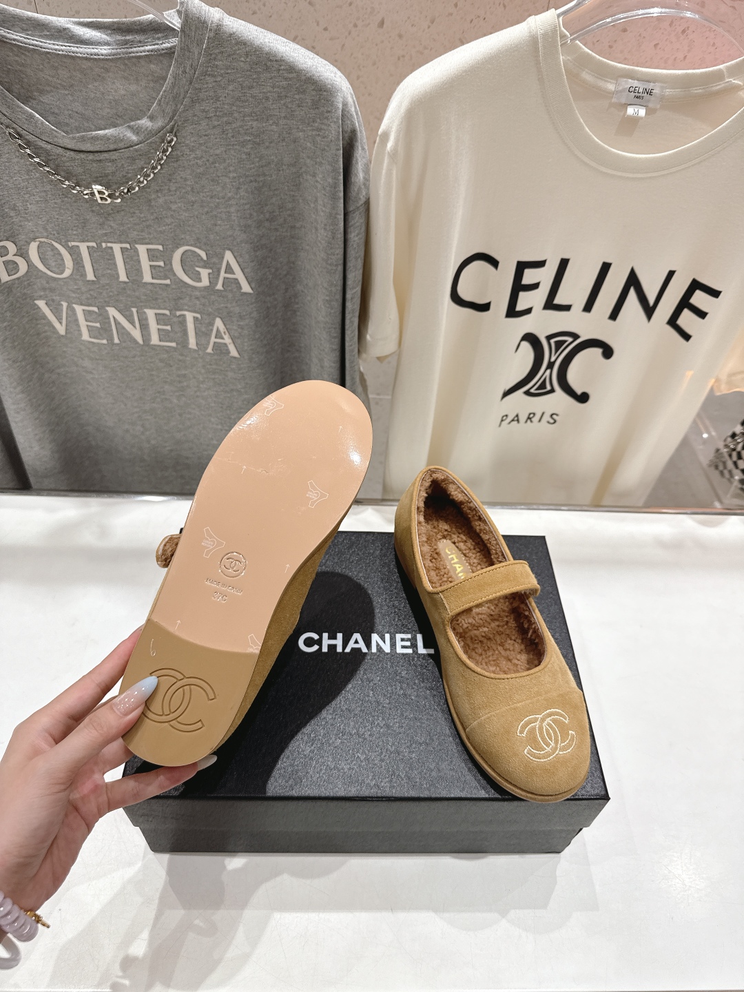 高版本出厂 Chanel.VintageF022 2025ss小香秋冬新款一脚蹬毛毛鞋玛丽珍乐福鞋休闲单