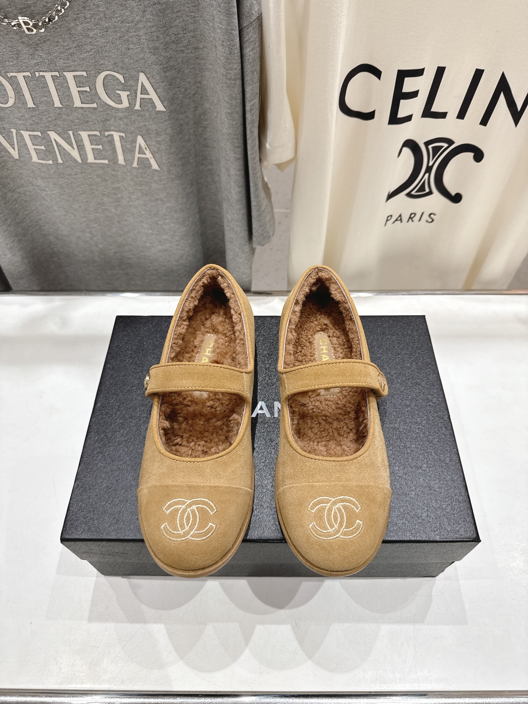 高版本出厂 Chanel.VintageF022 2025ss小香秋冬新款一脚蹬毛毛鞋玛丽珍乐福鞋休闲单