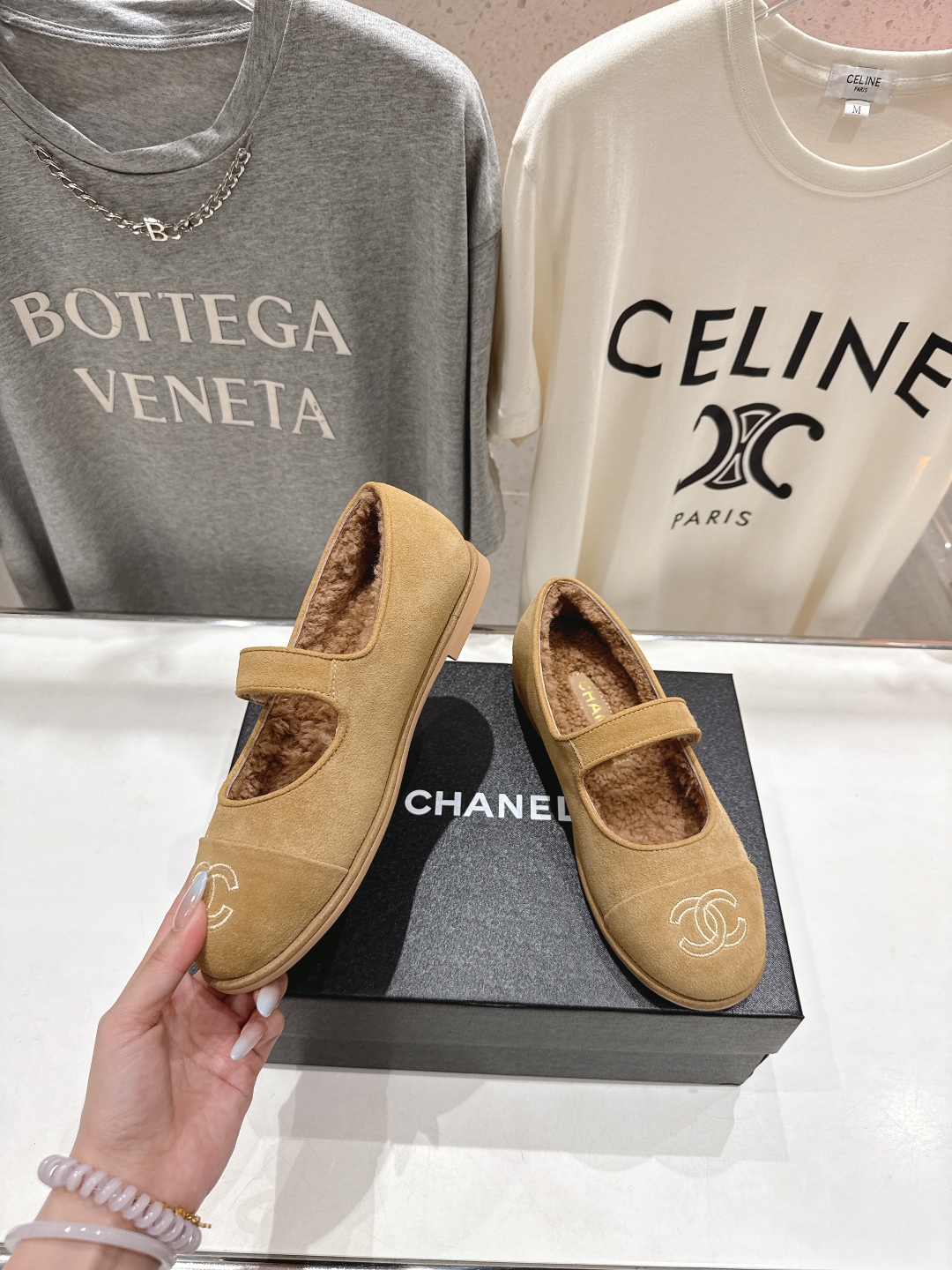 高版本出厂 Chanel.VintageF022 2025ss小香秋冬新款一脚蹬毛毛鞋玛丽珍乐福鞋休闲单