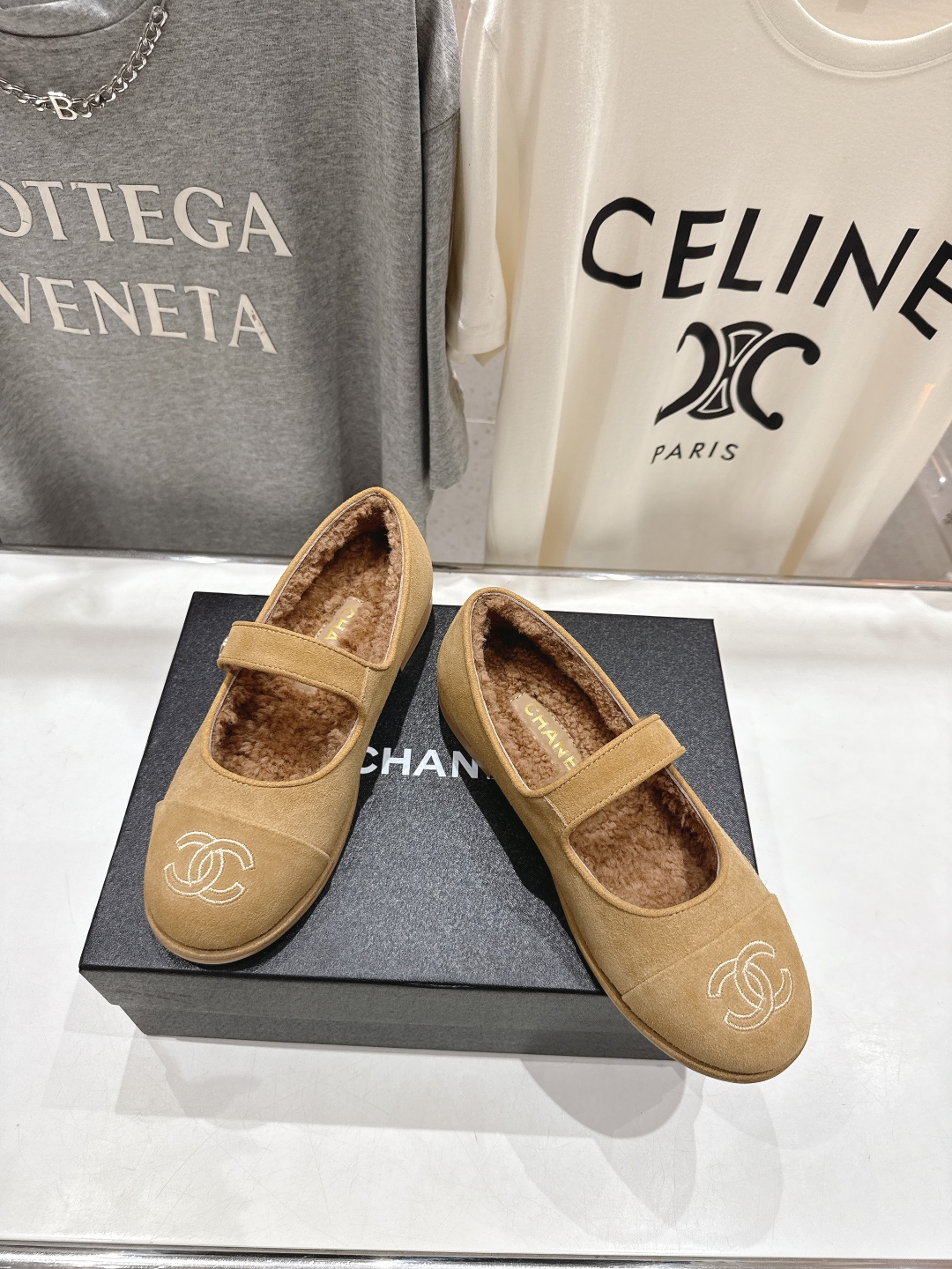 高版本出厂 Chanel.VintageF022 2025ss小香秋冬新款一脚蹬毛毛鞋玛丽珍乐福鞋休闲单