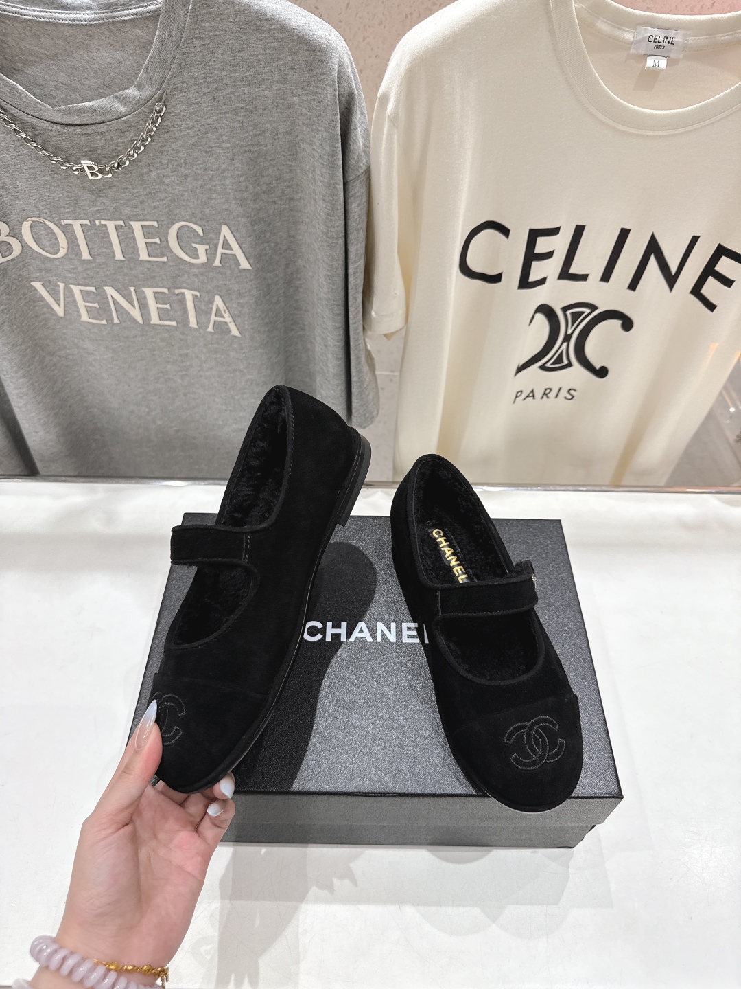 高版本出厂 Chanel.VintageF022 2025ss小香秋冬新款一脚蹬毛毛鞋玛丽珍乐福鞋休闲单