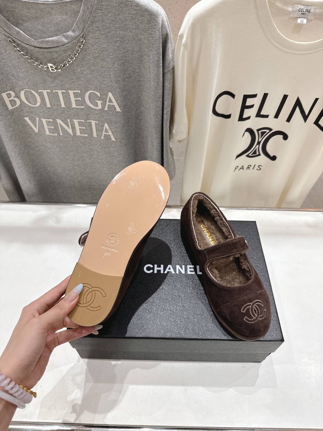 高版本出厂 Chanel.VintageF022 2025ss小香秋冬新款一脚蹬毛毛鞋玛丽珍乐福鞋休闲单