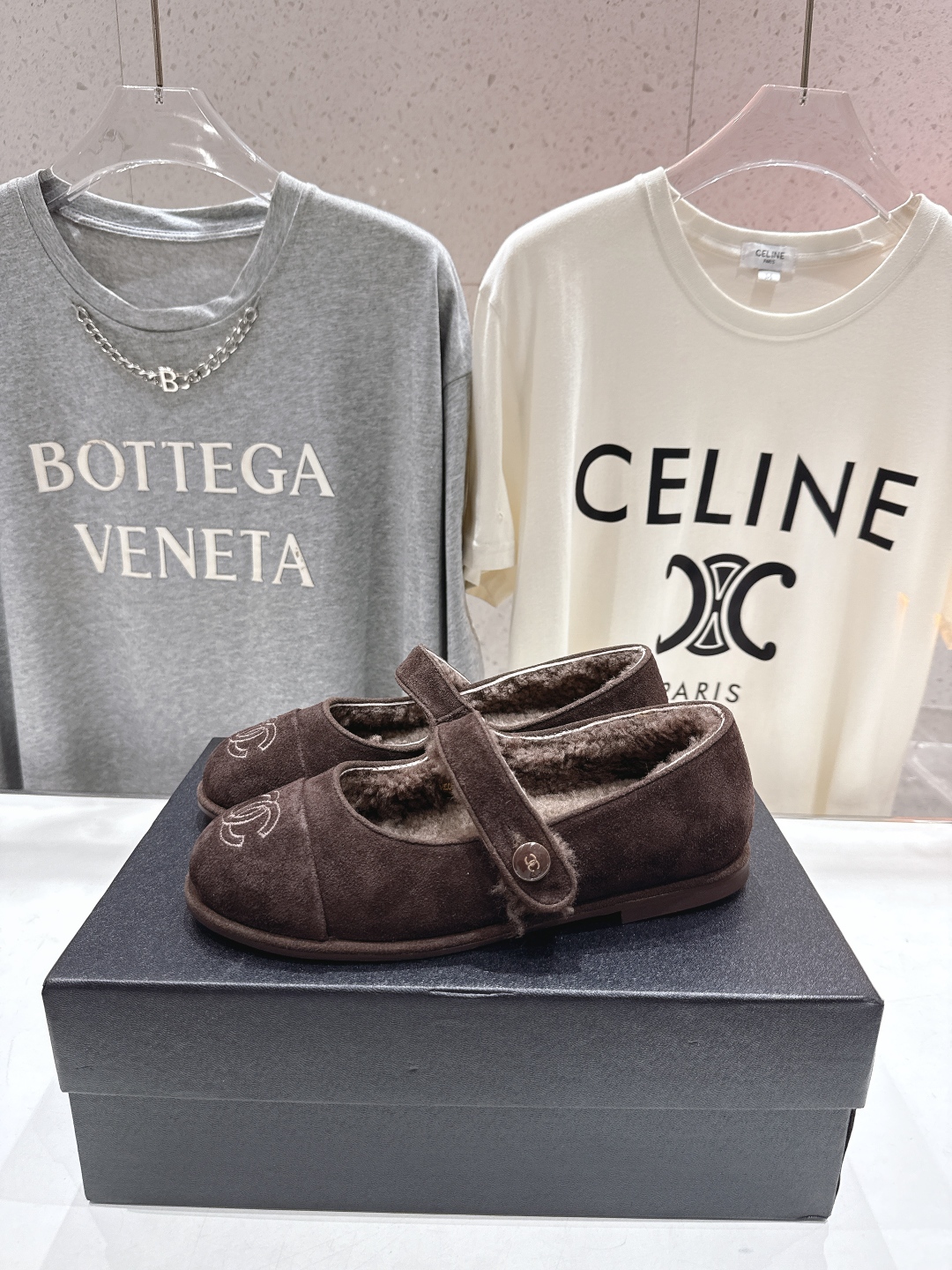 高版本出厂 Chanel.VintageF022 2025ss小香秋冬新款一脚蹬毛毛鞋玛丽珍乐福鞋休闲单