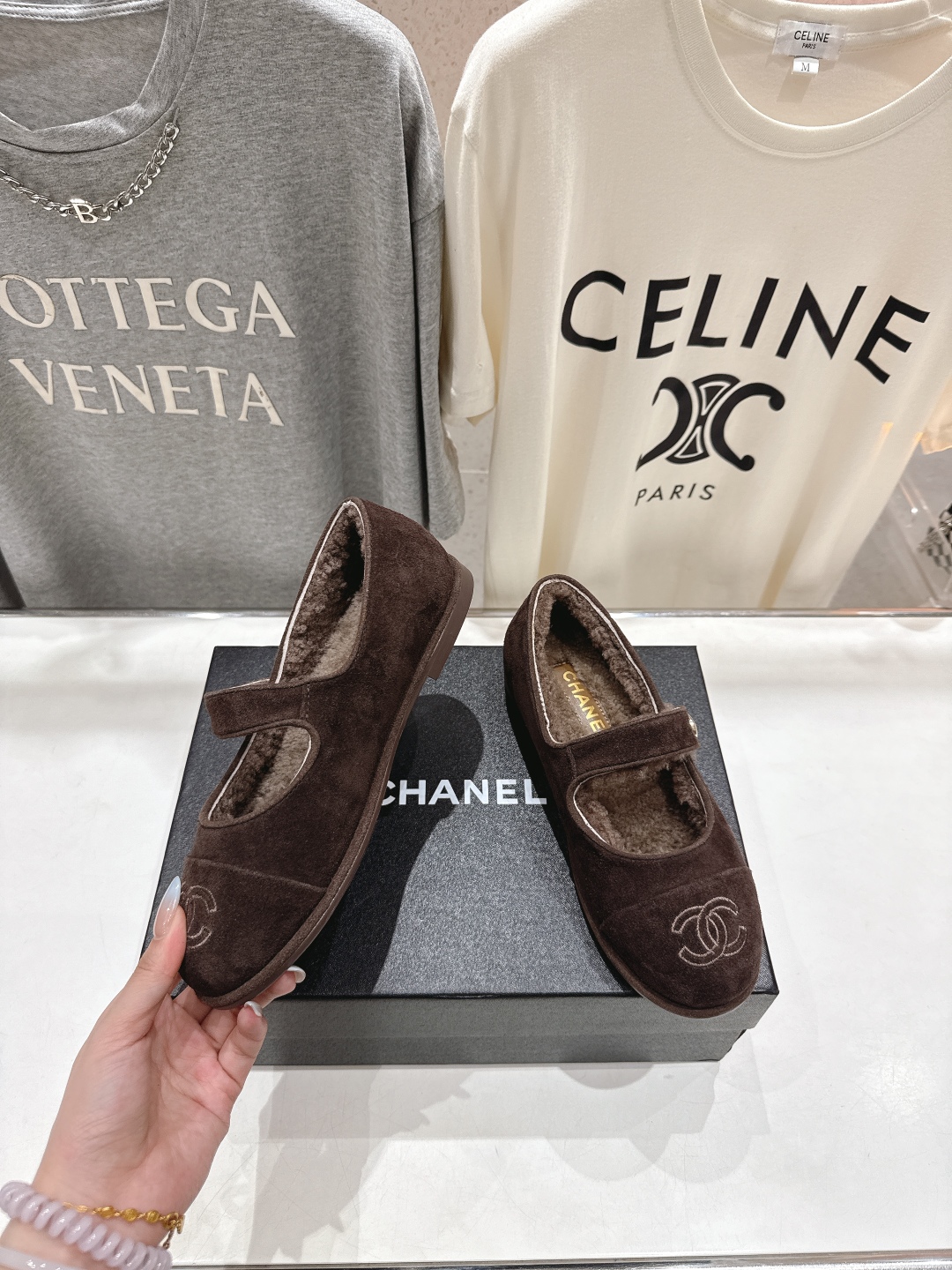 高版本出厂 Chanel.VintageF022 2025ss小香秋冬新款一脚蹬毛毛鞋玛丽珍乐福鞋休闲单