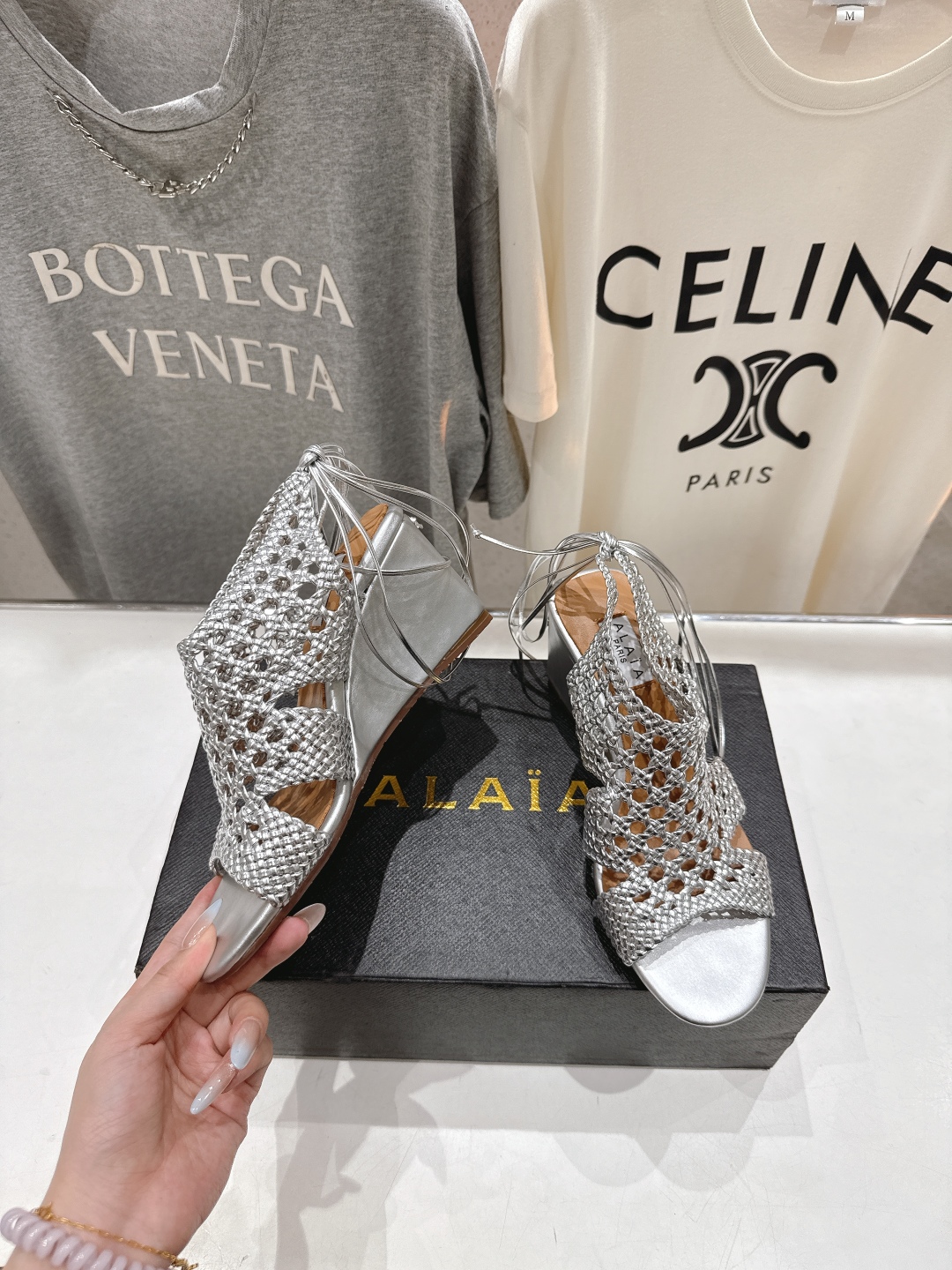 高版本出厂 独家新品 Alaia 阿莱亚25ss/ 走秀款厚底坡跟网面鞋凉鞋 最近超火的一款网面鞋章小蕙