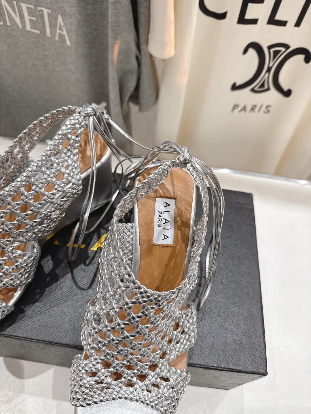 高版本出厂 独家新品 Alaia 阿莱亚25ss/ 走秀款厚底坡跟网面鞋凉鞋 最近超火的一款网面鞋章小蕙