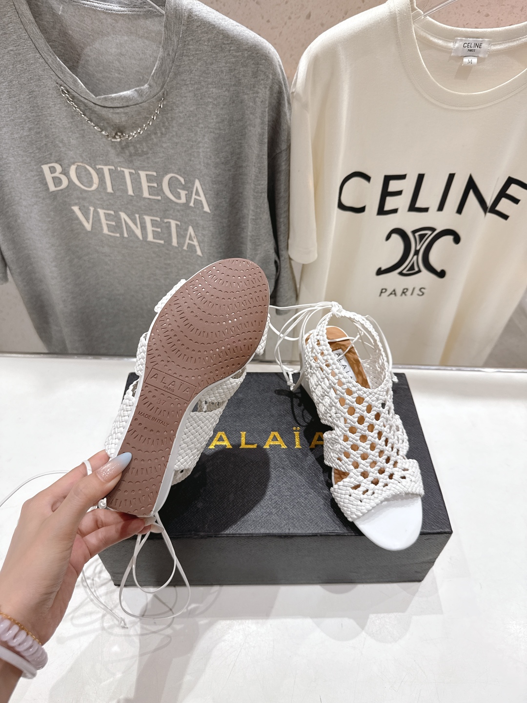 高版本出厂 独家新品 Alaia 阿莱亚25ss/ 走秀款厚底坡跟网面鞋凉鞋 最近超火的一款网面鞋章小蕙