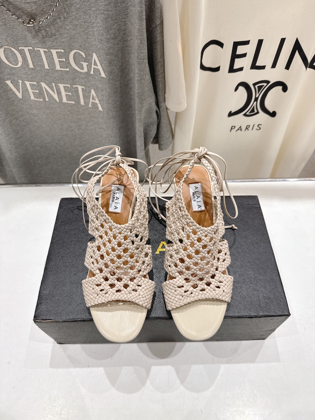 高版本出厂 独家新品 Alaia 阿莱亚25ss/ 走秀款厚底坡跟网面鞋凉鞋 最近超火的一款网面鞋章小蕙