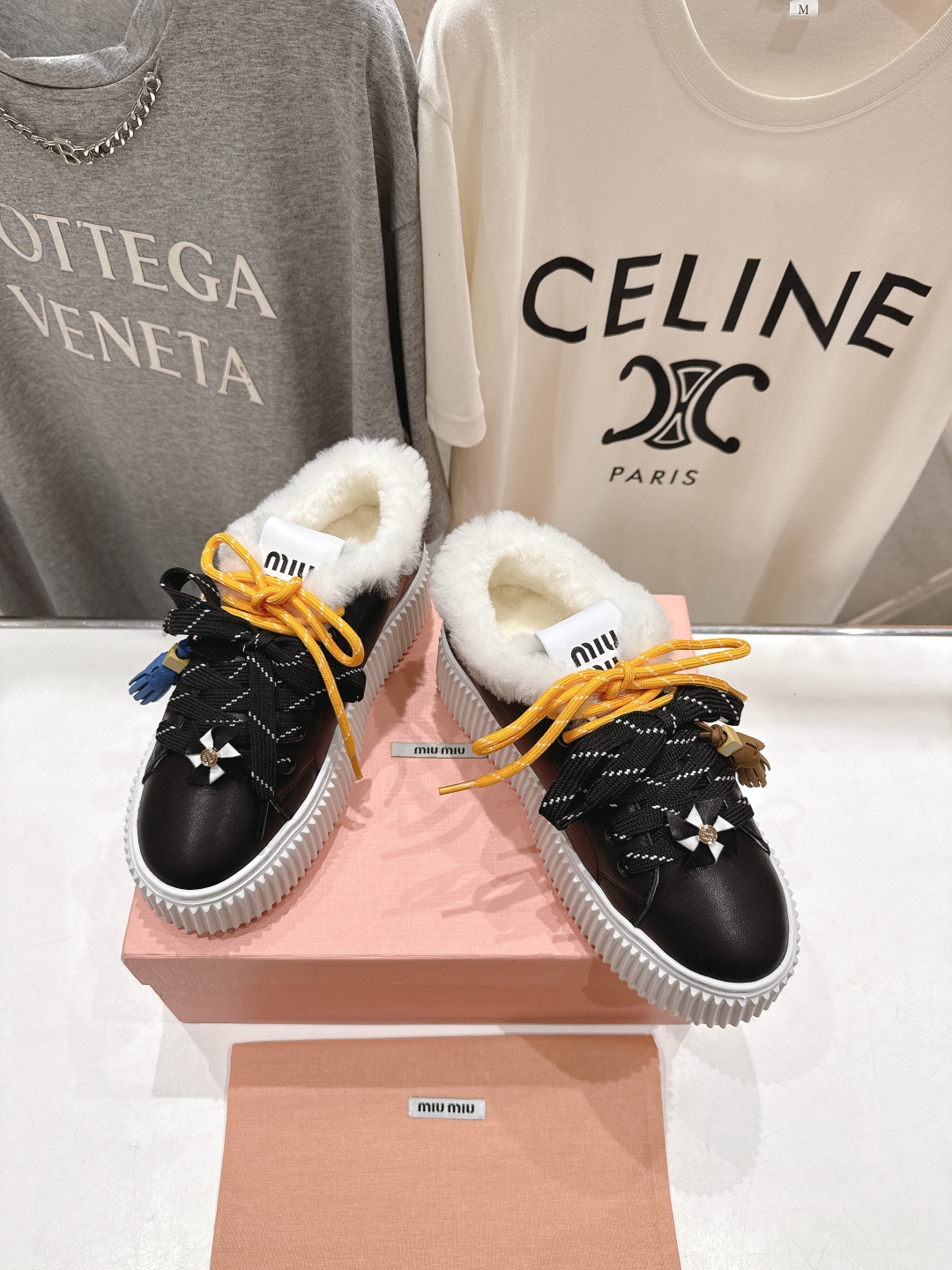 高版本出厂 毛里 MiuMiu/繆繆25ss new arrival F039～miu家新款系带厚底羊毛
