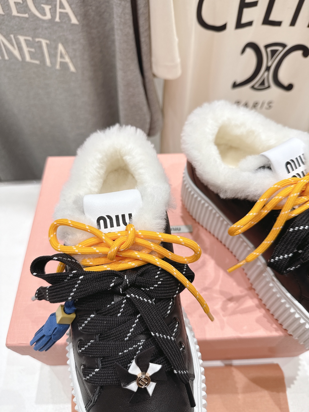 高版本出厂 毛里 MiuMiu/繆繆25ss new arrival F039～miu家新款系带厚底羊毛