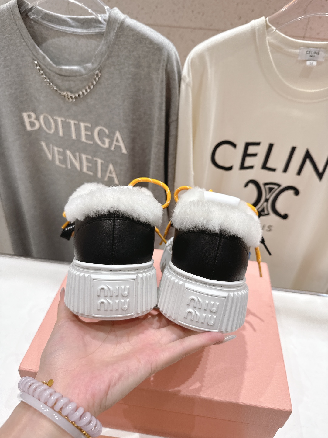 高版本出厂 毛里 MiuMiu/繆繆25ss new arrival F039～miu家新款系带厚底羊毛