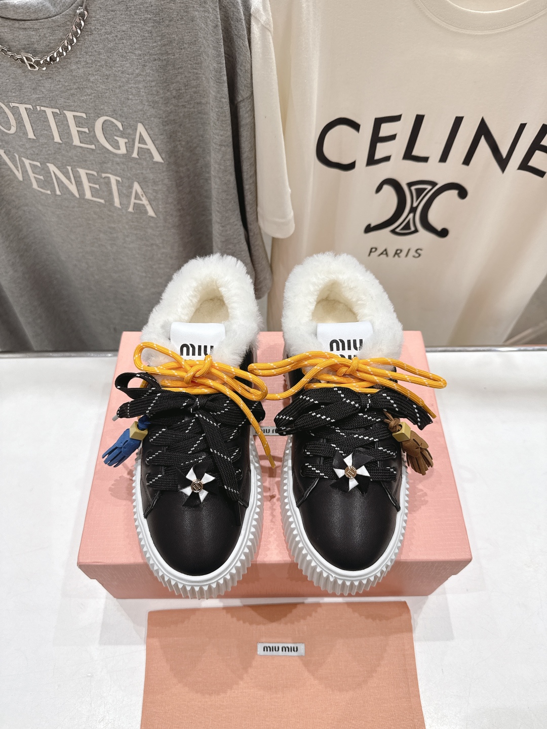高版本出厂 毛里 MiuMiu/繆繆25ss new arrival F039～miu家新款系带厚底羊毛
