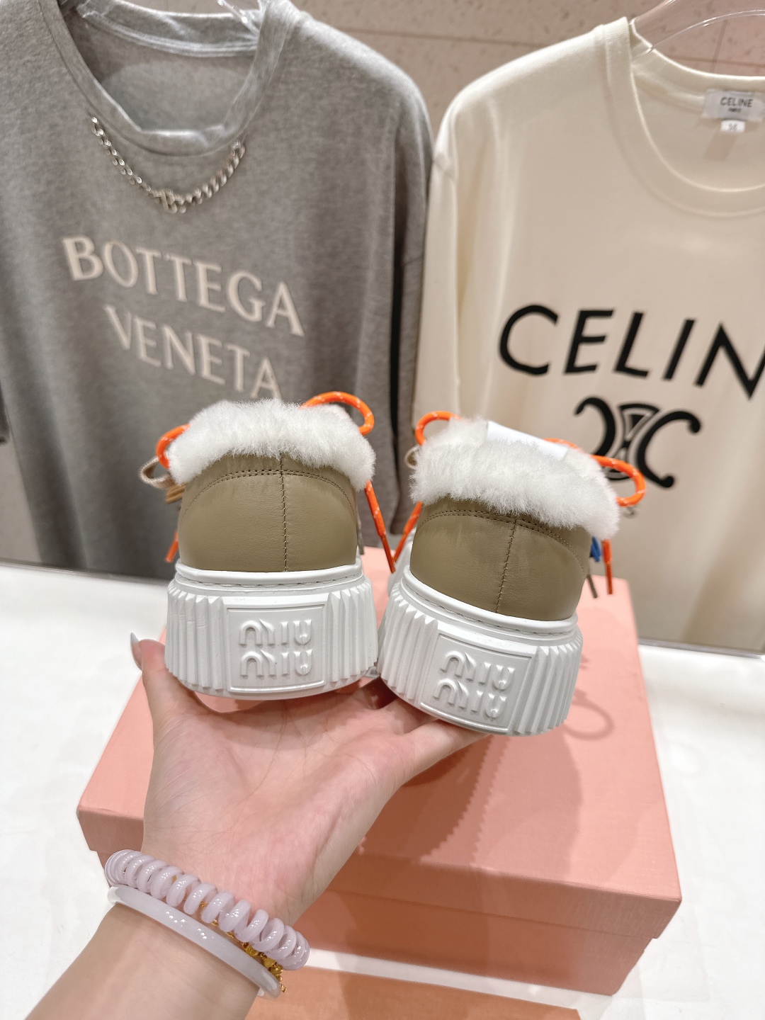 高版本出厂 毛里 MiuMiu/繆繆25ss new arrival F039～miu家新款系带厚底羊毛