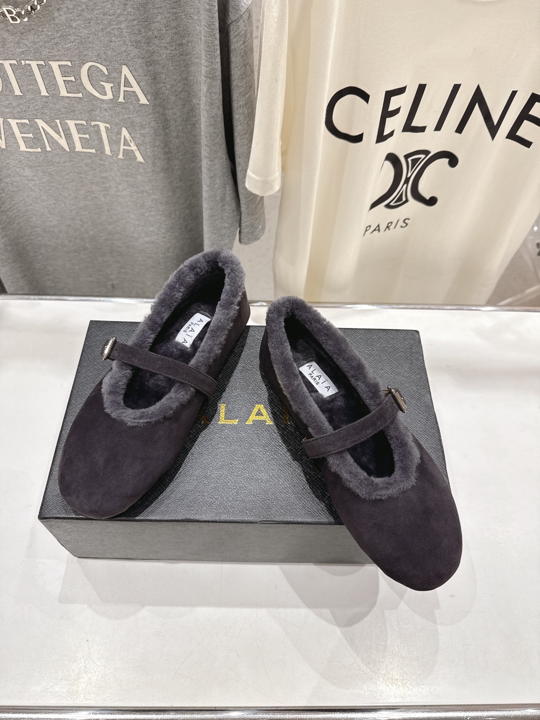 高版本出厂 毛里 独家新品 Alaia 阿莱亚25ss/秋冬走秀款平底羊毛里玛丽珍芭蕾舞鞋休闲鞋章小蕙同