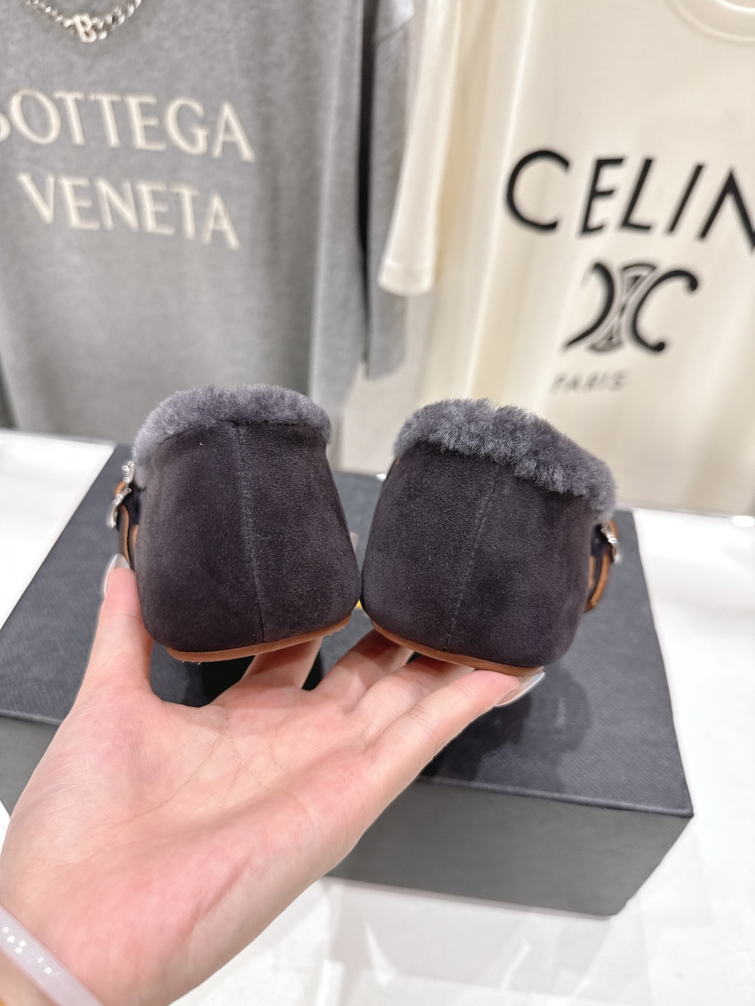 高版本出厂 毛里 独家新品 Alaia 阿莱亚25ss/秋冬走秀款平底羊毛里玛丽珍芭蕾舞鞋休闲鞋章小蕙同