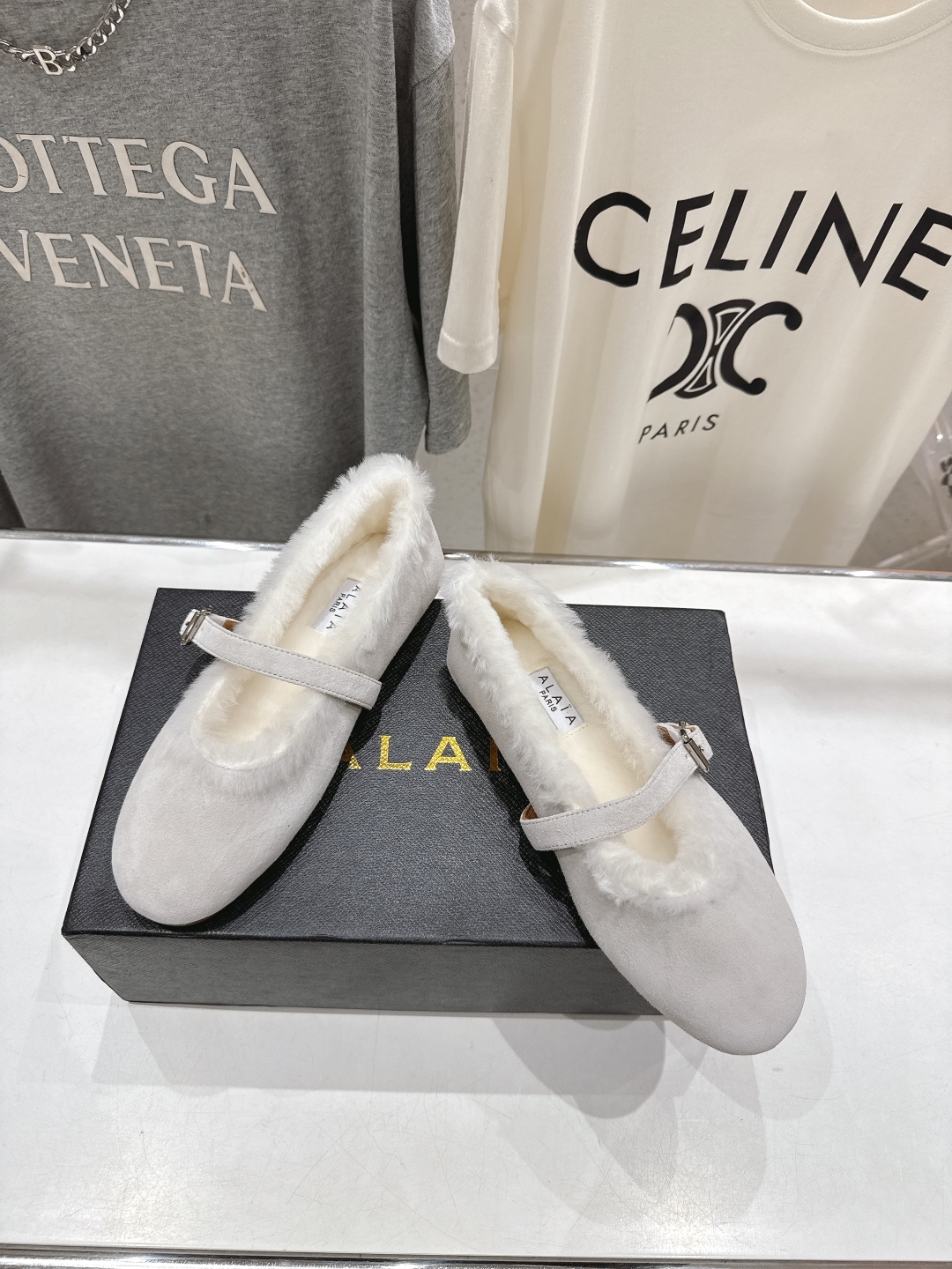 高版本出厂 毛里 独家新品 Alaia 阿莱亚25ss/秋冬走秀款平底羊毛里玛丽珍芭蕾舞鞋休闲鞋章小蕙同