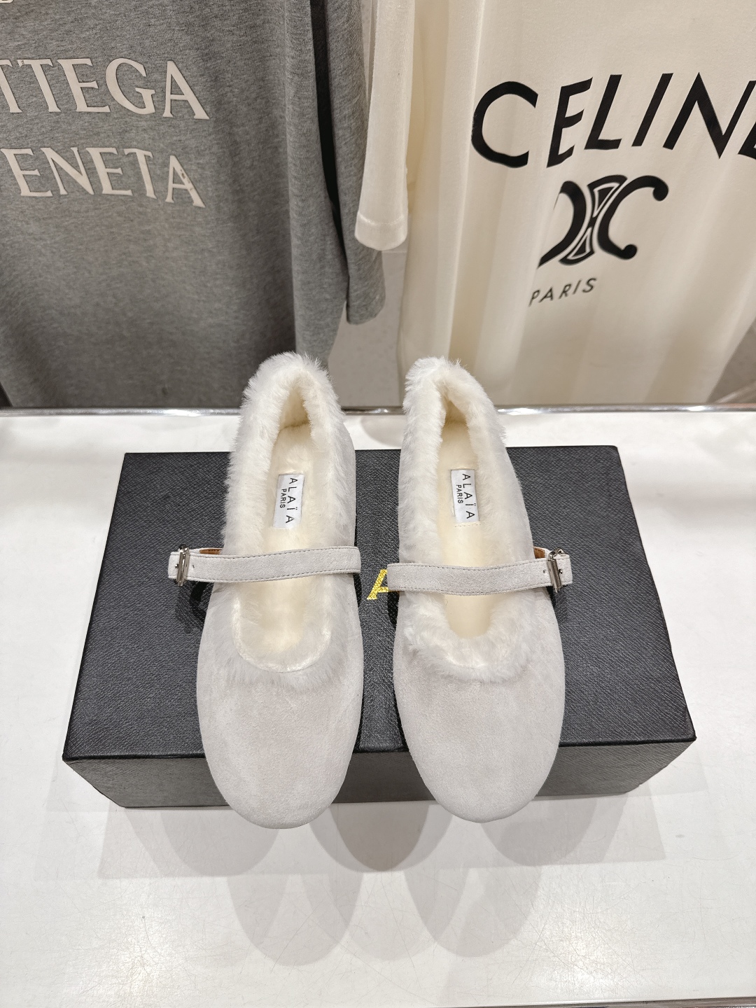 高版本出厂 毛里 独家新品 Alaia 阿莱亚25ss/秋冬走秀款平底羊毛里玛丽珍芭蕾舞鞋休闲鞋章小蕙同