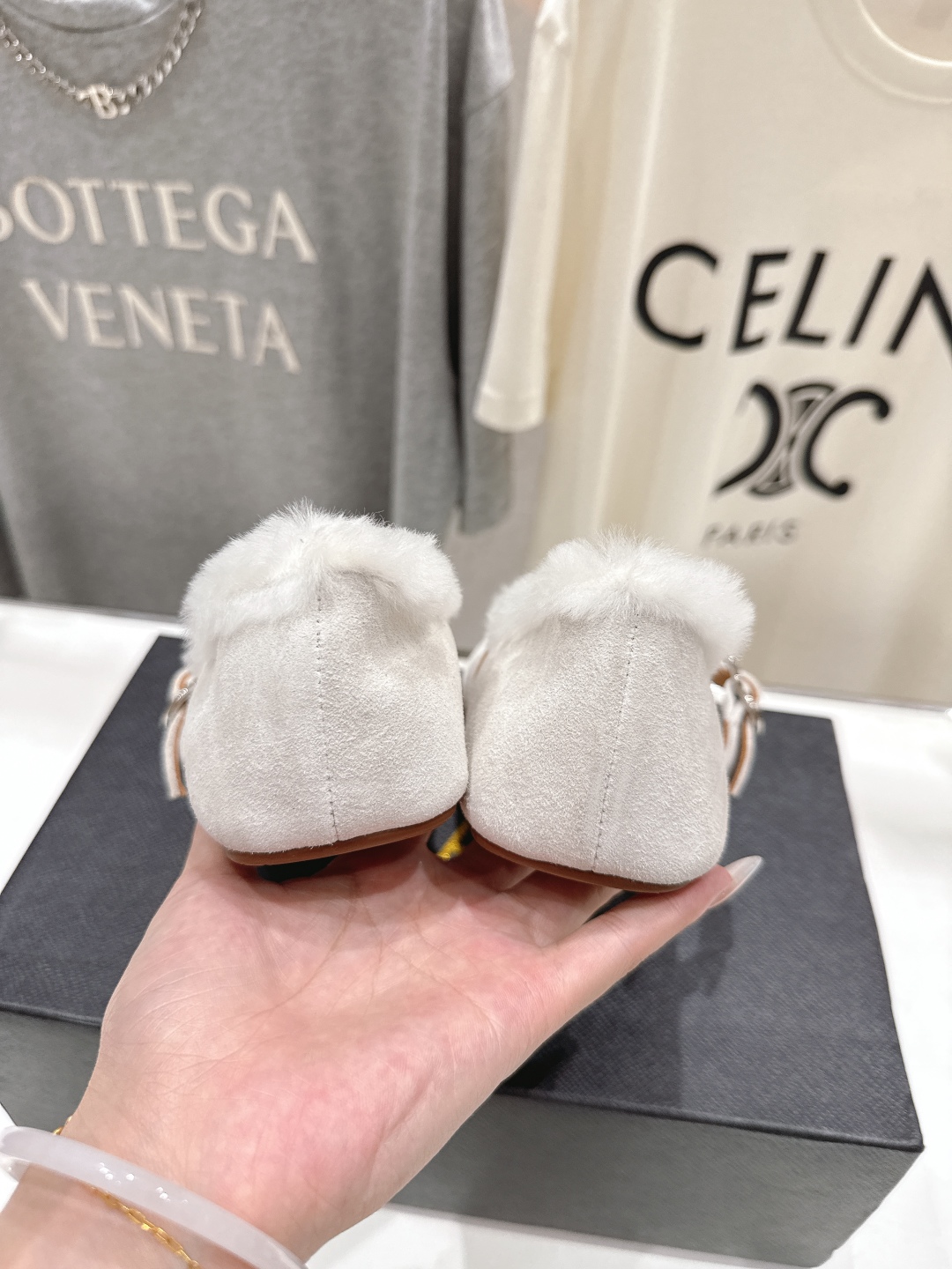 高版本出厂 毛里 独家新品 Alaia 阿莱亚25ss/秋冬走秀款平底羊毛里玛丽珍芭蕾舞鞋休闲鞋章小蕙同