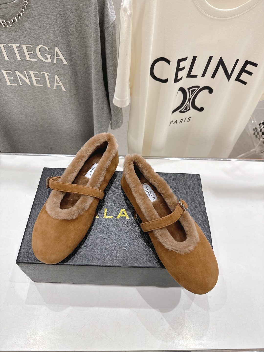 高版本出厂 毛里 独家新品 Alaia 阿莱亚25ss/秋冬走秀款平底羊毛里玛丽珍芭蕾舞鞋休闲鞋章小蕙同