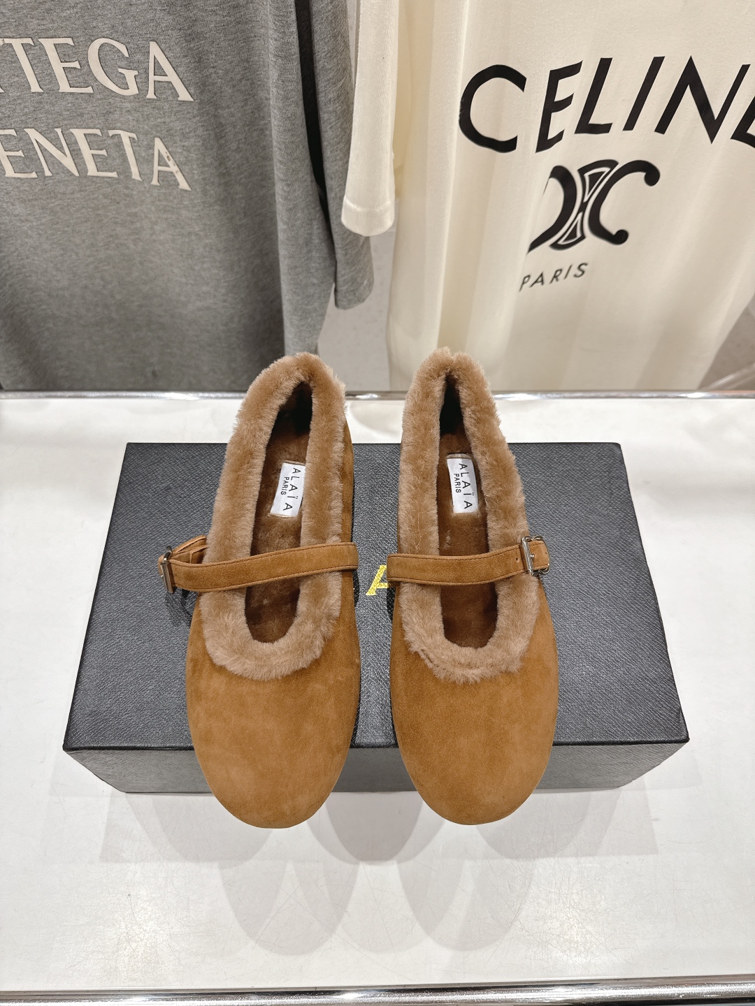 高版本出厂 毛里 独家新品 Alaia 阿莱亚25ss/秋冬走秀款平底羊毛里玛丽珍芭蕾舞鞋休闲鞋章小蕙同
