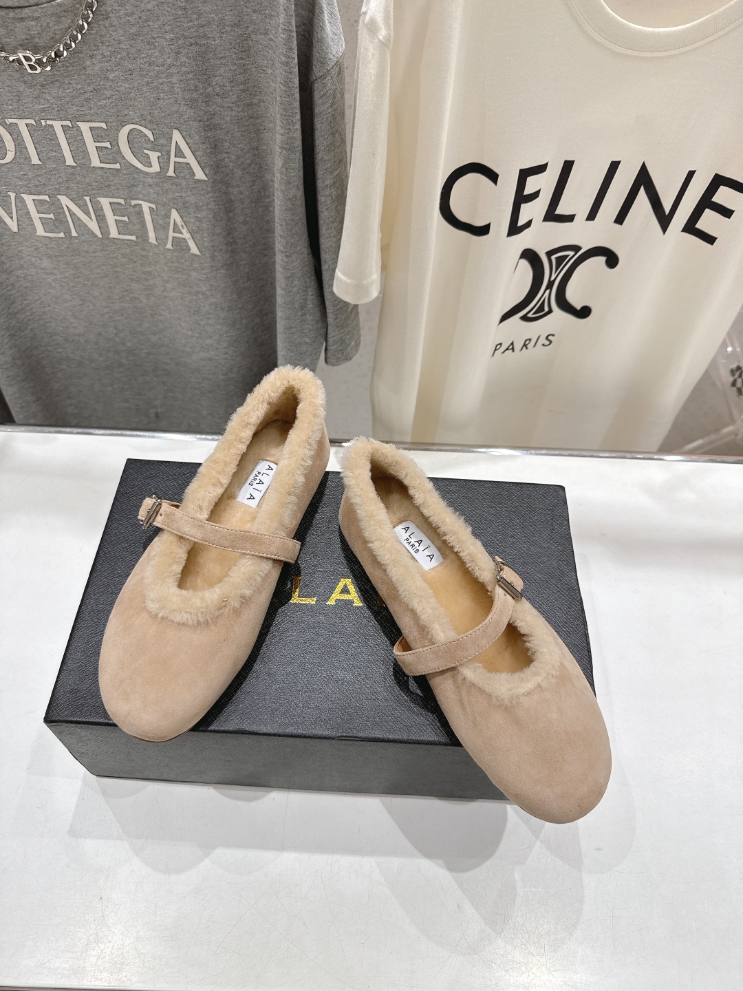 高版本出厂 毛里 独家新品 Alaia 阿莱亚25ss/秋冬走秀款平底羊毛里玛丽珍芭蕾舞鞋休闲鞋章小蕙同