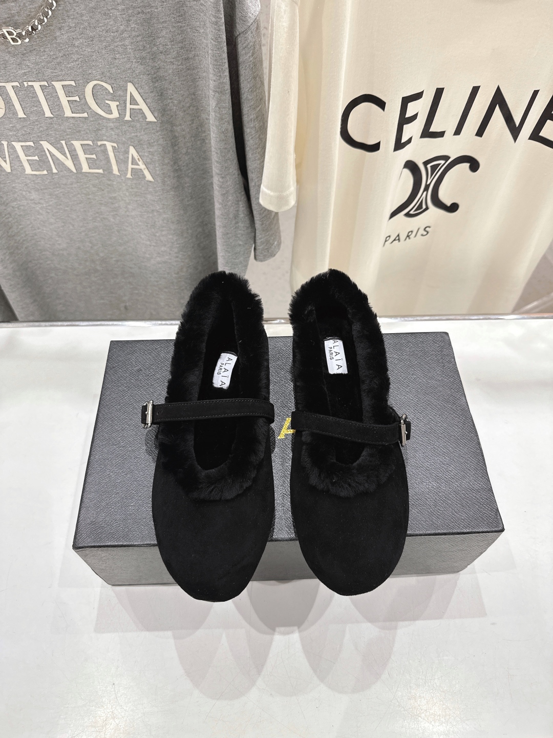 高版本出厂 毛里 独家新品 Alaia 阿莱亚25ss/秋冬走秀款平底羊毛里玛丽珍芭蕾舞鞋休闲鞋章小蕙同