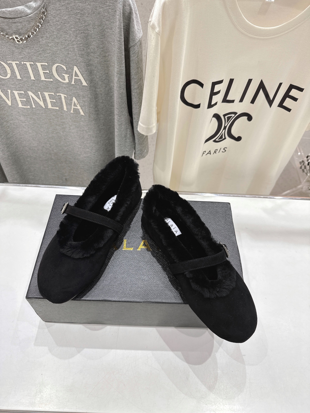 高版本出厂 毛里 独家新品 Alaia 阿莱亚25ss/秋冬走秀款平底羊毛里玛丽珍芭蕾舞鞋休闲鞋章小蕙同