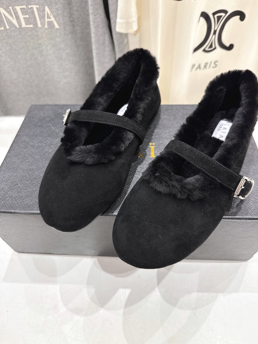 高版本出厂 毛里 独家新品 Alaia 阿莱亚25ss/秋冬走秀款平底羊毛里玛丽珍芭蕾舞鞋休闲鞋章小蕙同