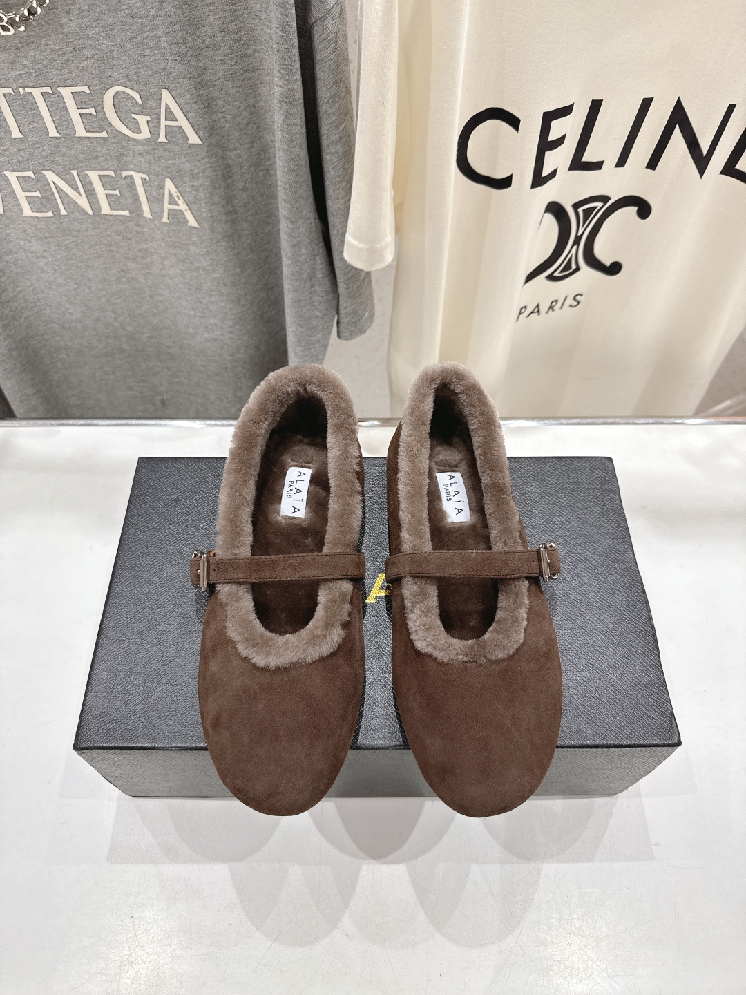 高版本出厂 毛里 独家新品 Alaia 阿莱亚25ss/秋冬走秀款平底羊毛里玛丽珍芭蕾舞鞋休闲鞋章小蕙同
