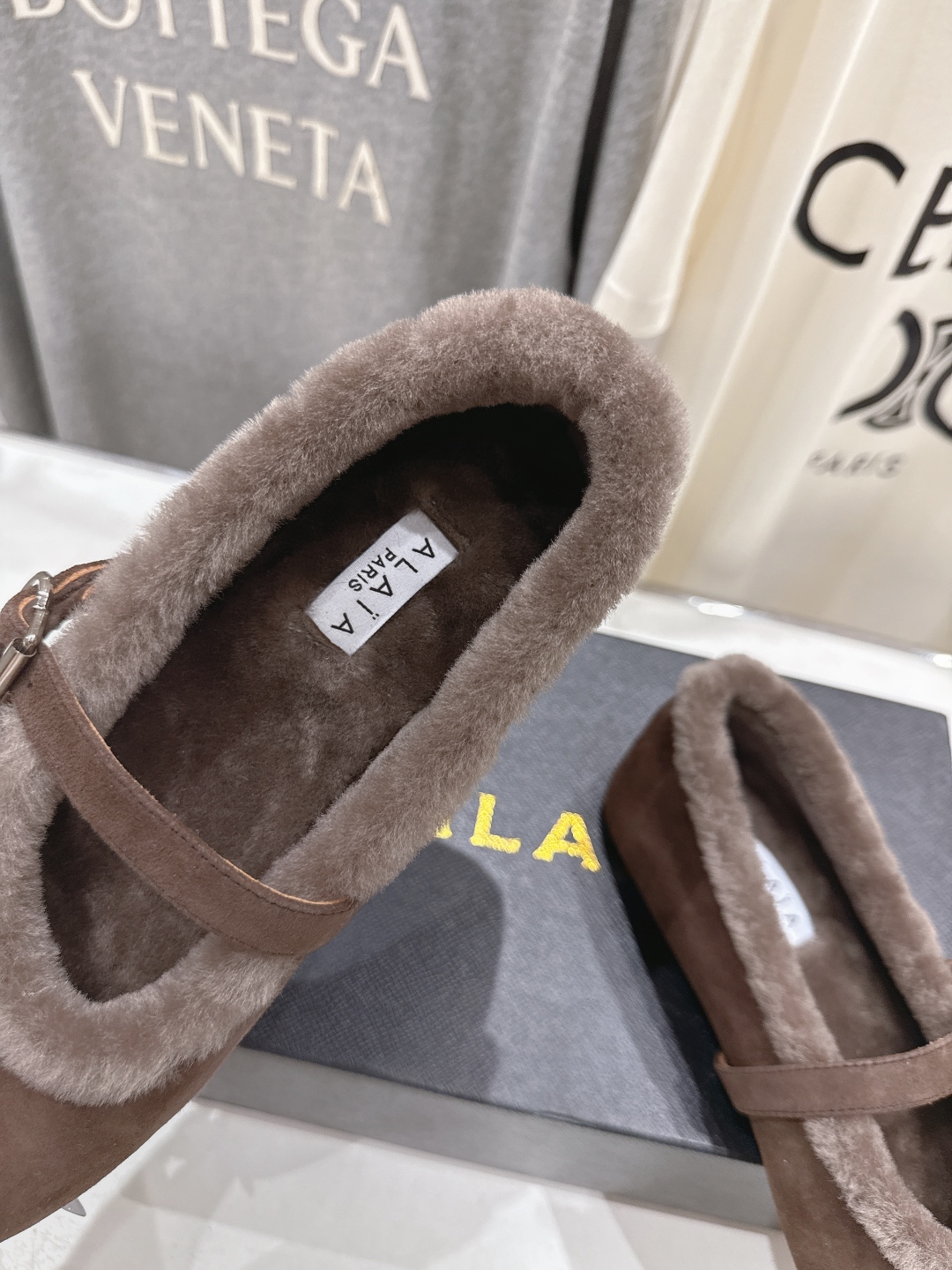 高版本出厂 毛里 独家新品 Alaia 阿莱亚25ss/秋冬走秀款平底羊毛里玛丽珍芭蕾舞鞋休闲鞋章小蕙同
