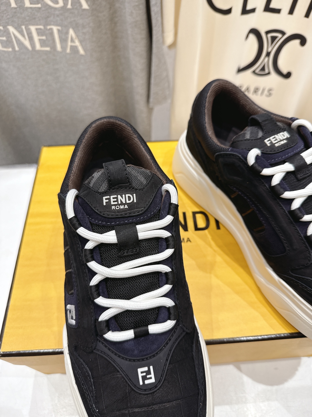 高版本出厂 只有男款 Fendi/芬迪2025ss新款 First 1系列网面系带厚底男士休闲运动鞋顶级