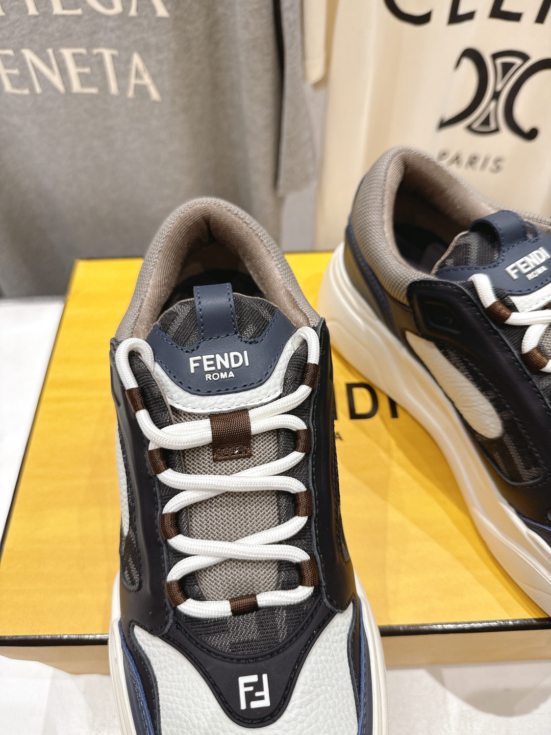 高版本出厂 只有男款 Fendi/芬迪2025ss新款 First 1系列网面系带厚底男士休闲运动鞋顶级