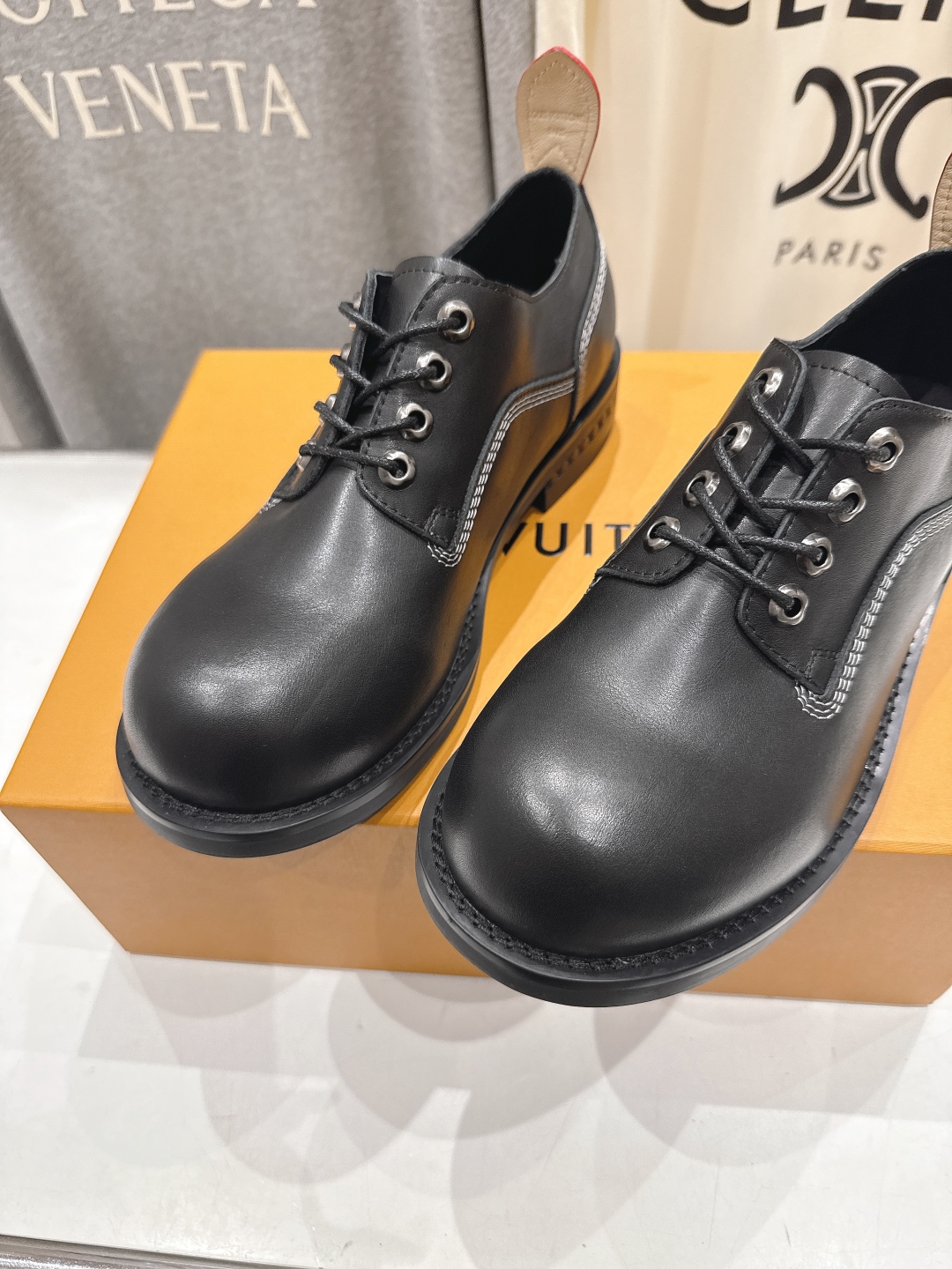 高版本出厂 只有男码 LOUIS VUITTON ss25 LV驴牌新款厚底系带大头鞋男士休闲鞋乐福鞋本