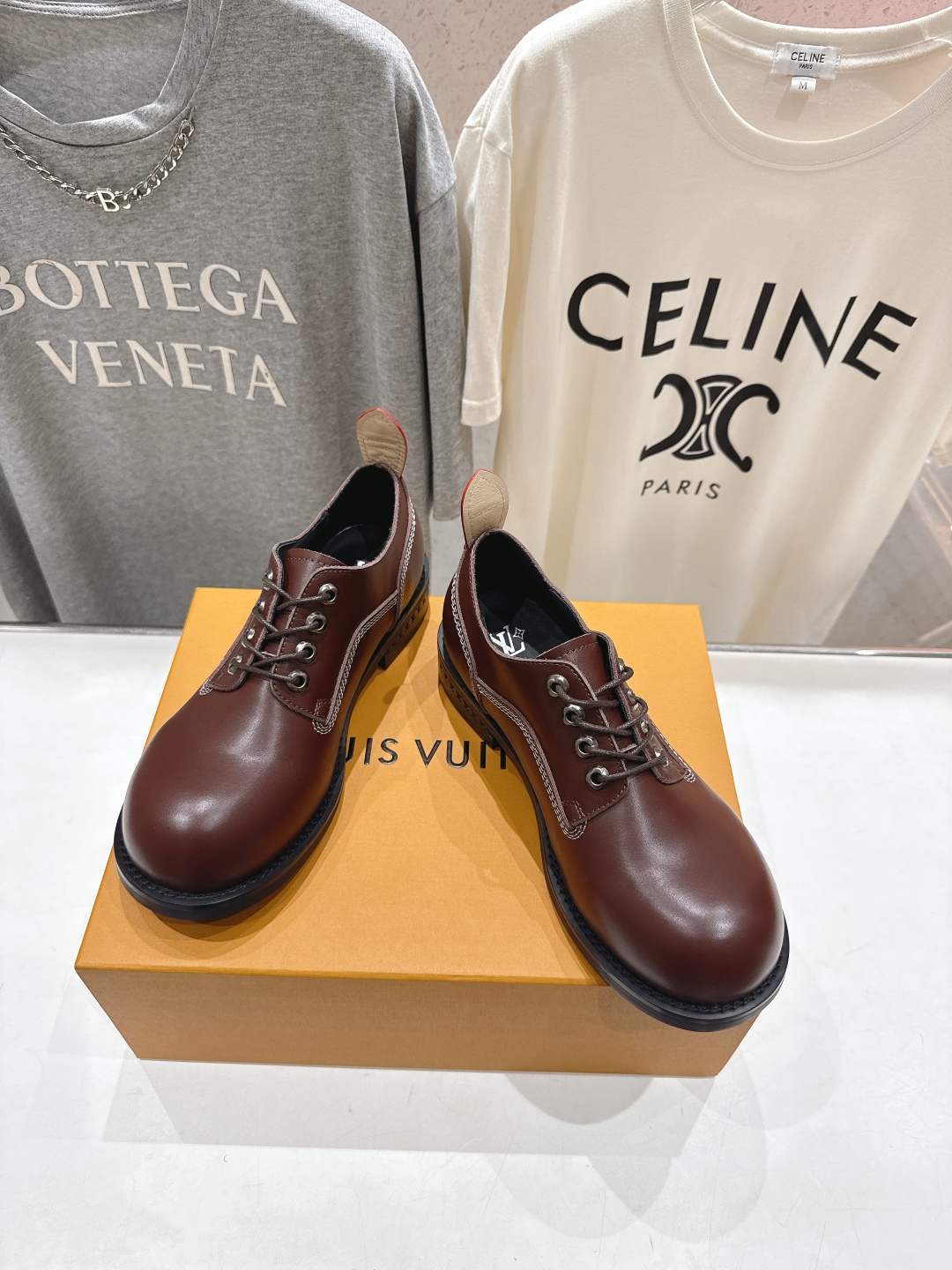 高版本出厂 只有男码 LOUIS VUITTON ss25 LV驴牌新款厚底系带大头鞋男士休闲鞋乐福鞋本