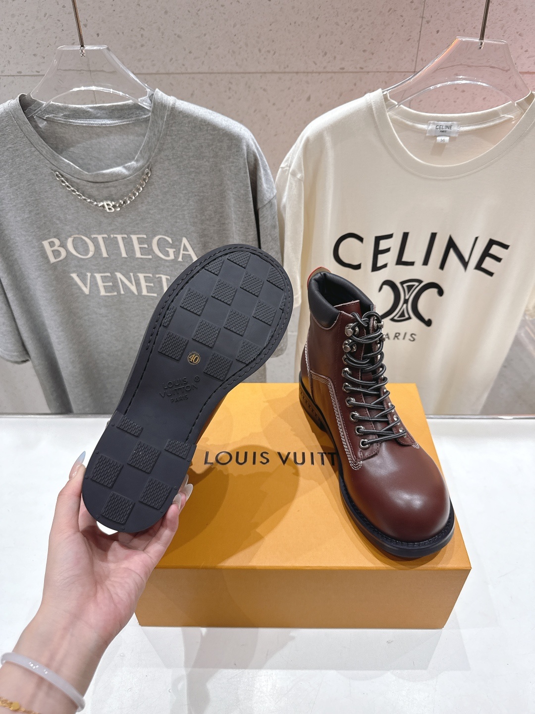 高版本出厂 只有男码 LOUIS VUITTON ss25 LV驴牌新款厚底系带大头鞋男士休闲鞋高帮小短