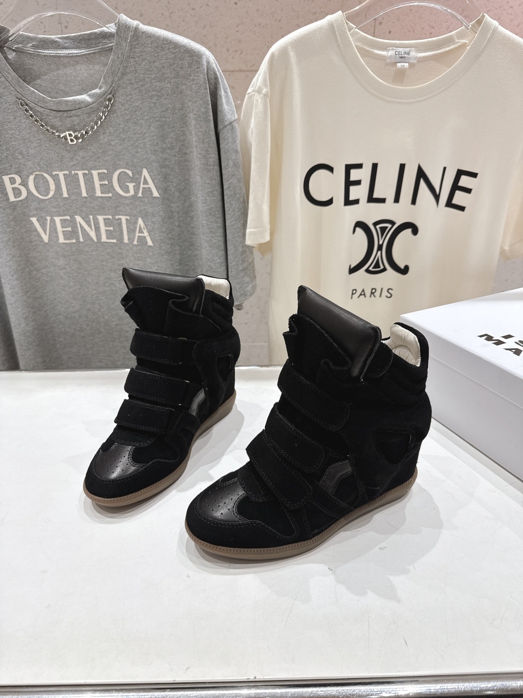 高版本出厂 Isabel Marant/伊莎贝尔2025ss秋冬新款内增高拼色高帮休闲鞋小短靴超级有高级