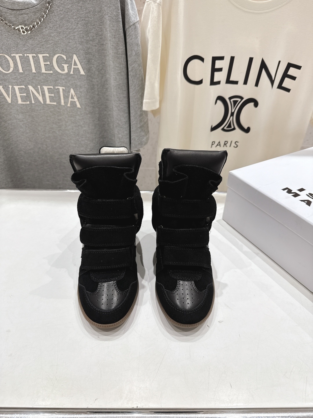 高版本出厂 Isabel Marant/伊莎贝尔2025ss秋冬新款内增高拼色高帮休闲鞋小短靴超级有高级