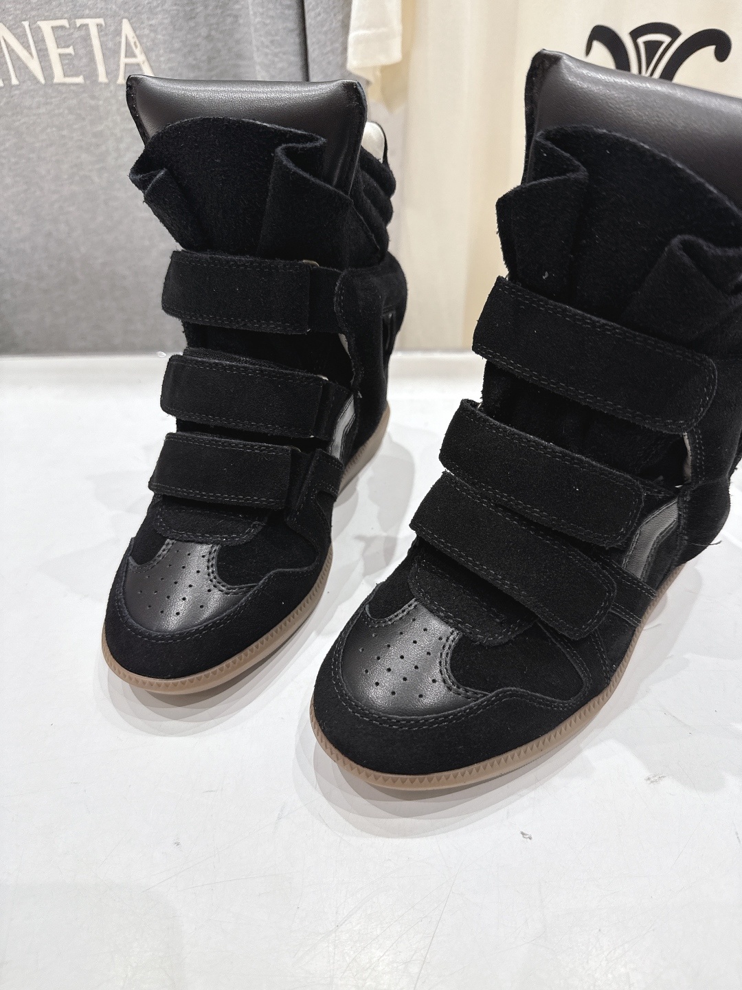 高版本出厂 Isabel Marant/伊莎贝尔2025ss秋冬新款内增高拼色高帮休闲鞋小短靴超级有高级