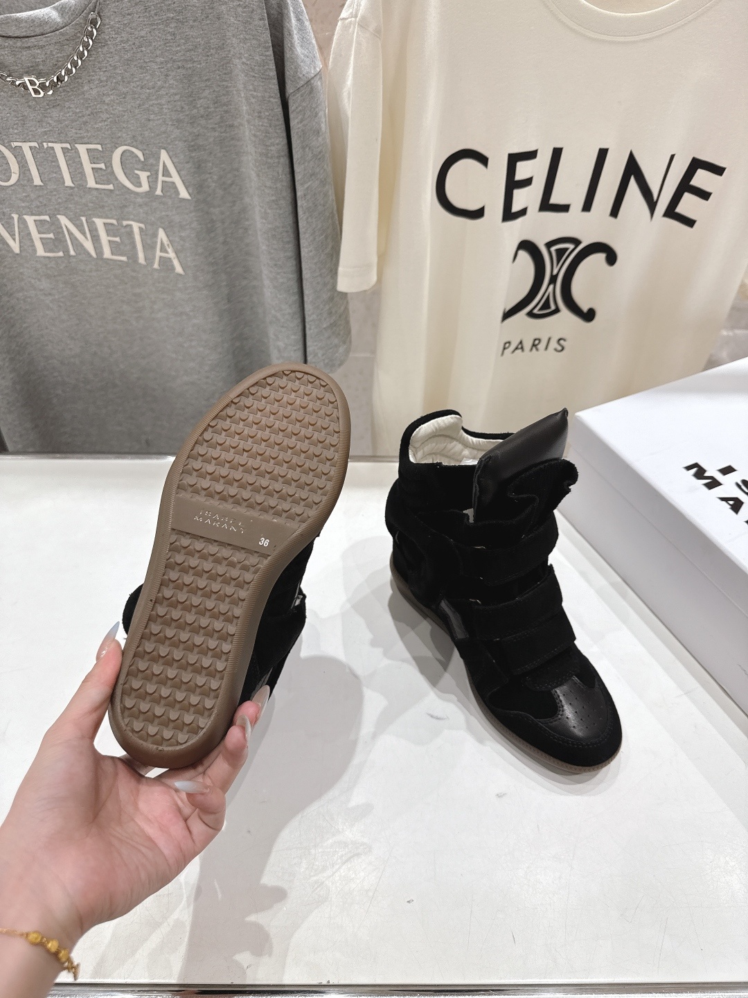 高版本出厂 Isabel Marant/伊莎贝尔2025ss秋冬新款内增高拼色高帮休闲鞋小短靴超级有高级