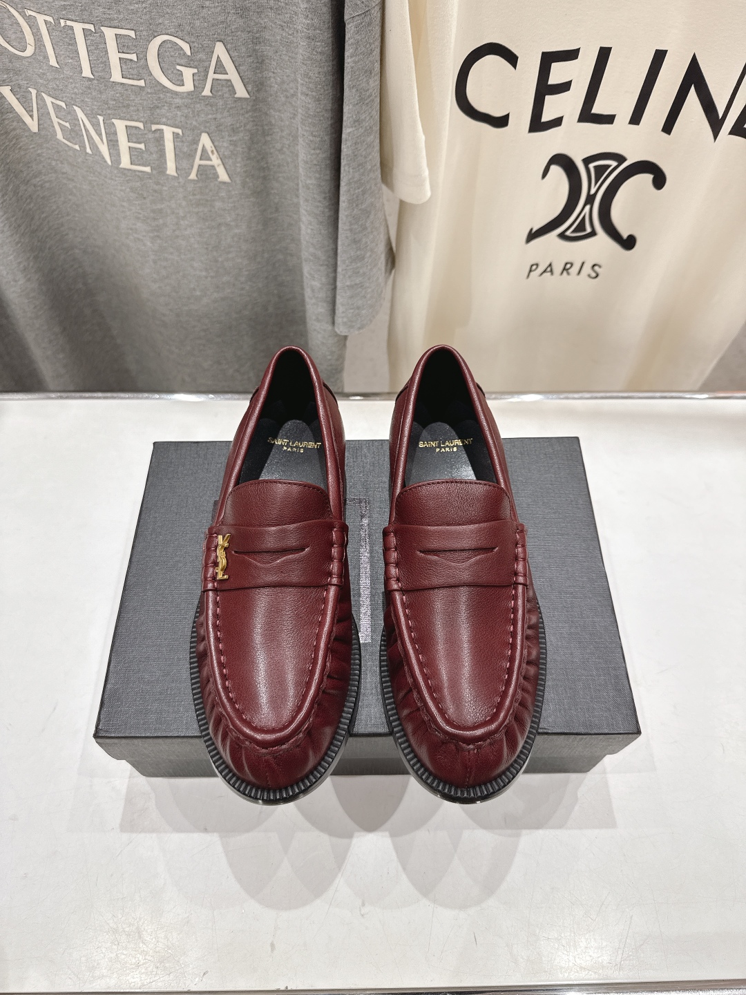 高版本出厂 SAINT LAURENT/圣罗兰YSL 25ss爆款平底玛丽珍一脚蹬乐福鞋，2025全新升